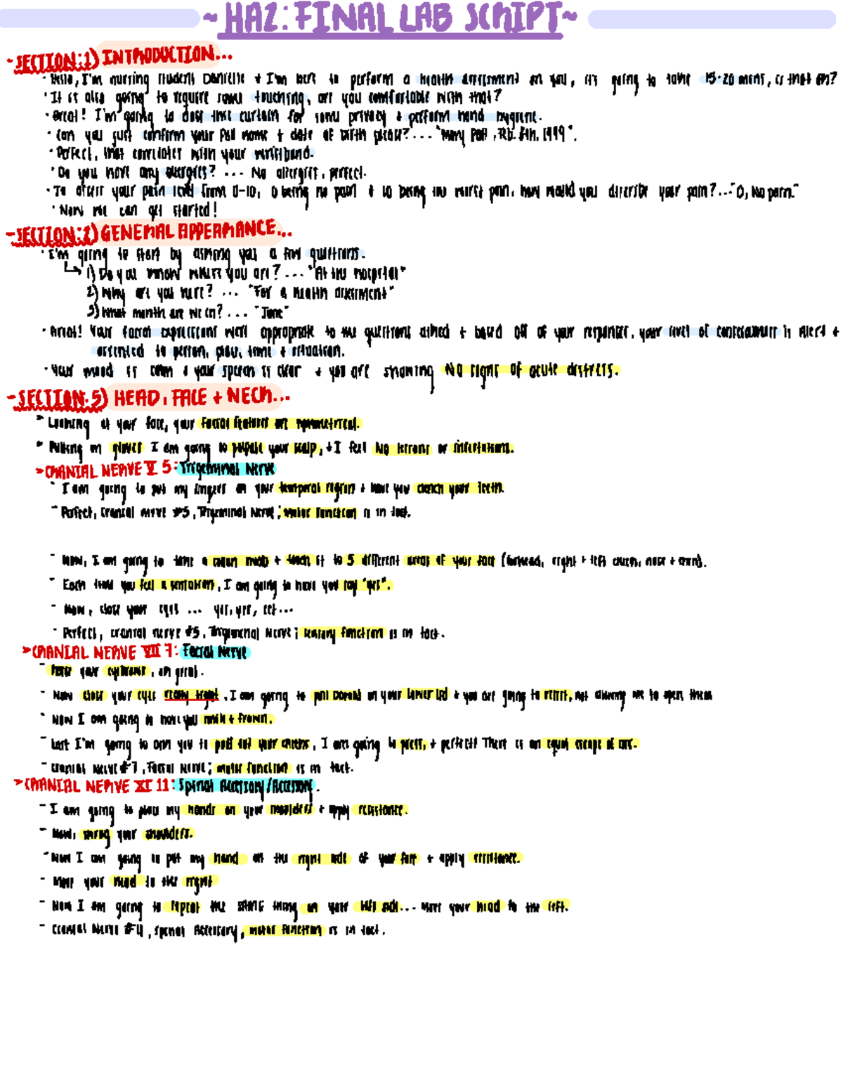 Finalized HA2 Lab Script - HAZ : FINAL LAB SCRIPT ####### SECTIOI ...