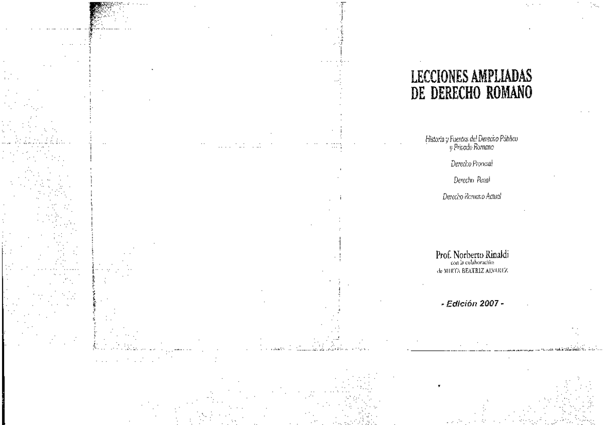 Lecciones-Ampliadas-de D° Romano Rinaldi 2007 - Derecho - Studocu