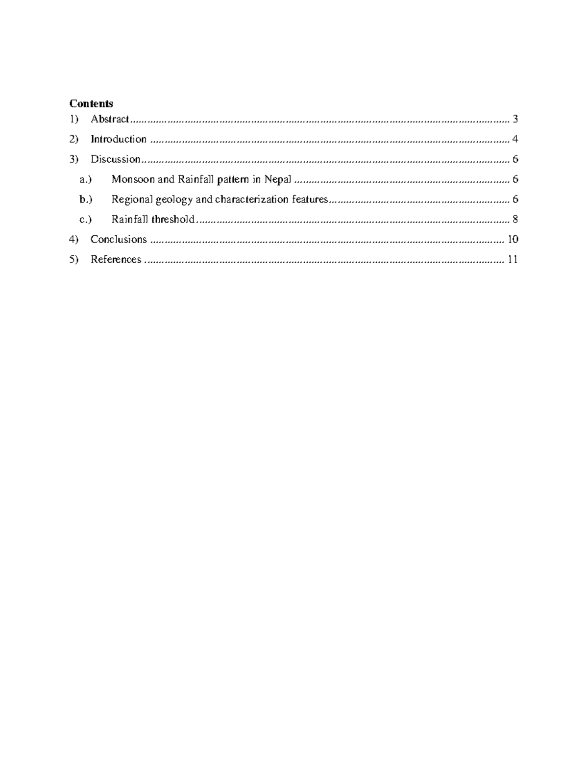 Review on landslide induced landslide in nepla ba - Contents Abstract ...