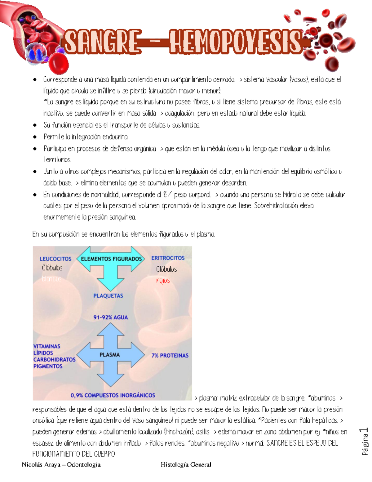 Histología Sangre Y Hematopoyesis - Página 1 Corresponde A Una Masa ...