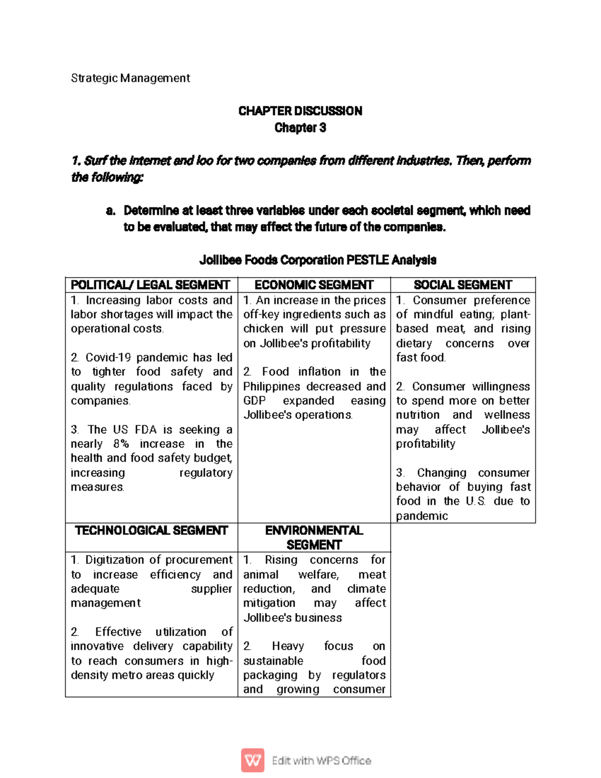 Strategic Management Chapter-3-Discussion - Strategic Management ...