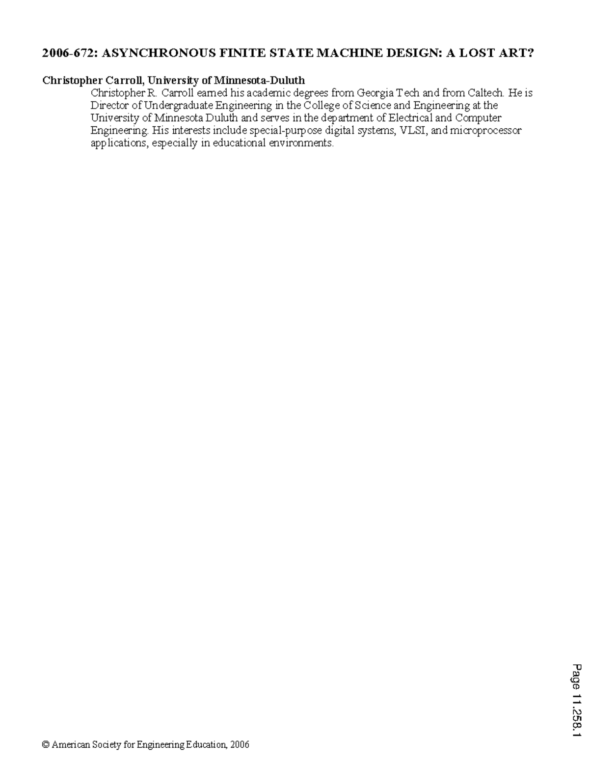 Asynchronous finite state machine design a lost art - 2006-672 ...