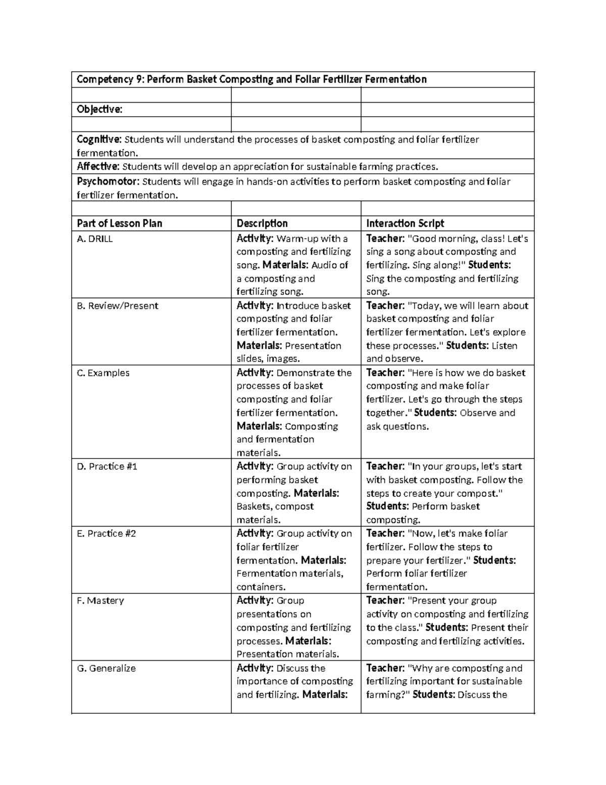 DLP 8 - Management - Competency 9: Perform Basket Composting and Foliar ...