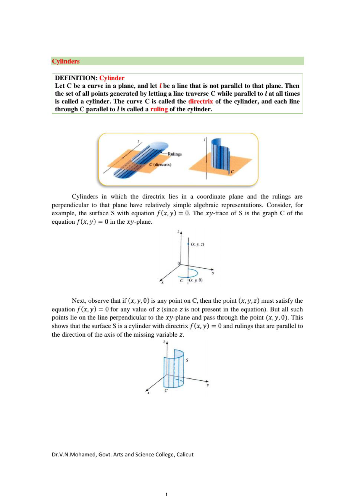 Cylinders - Bsc Maths - Studocu