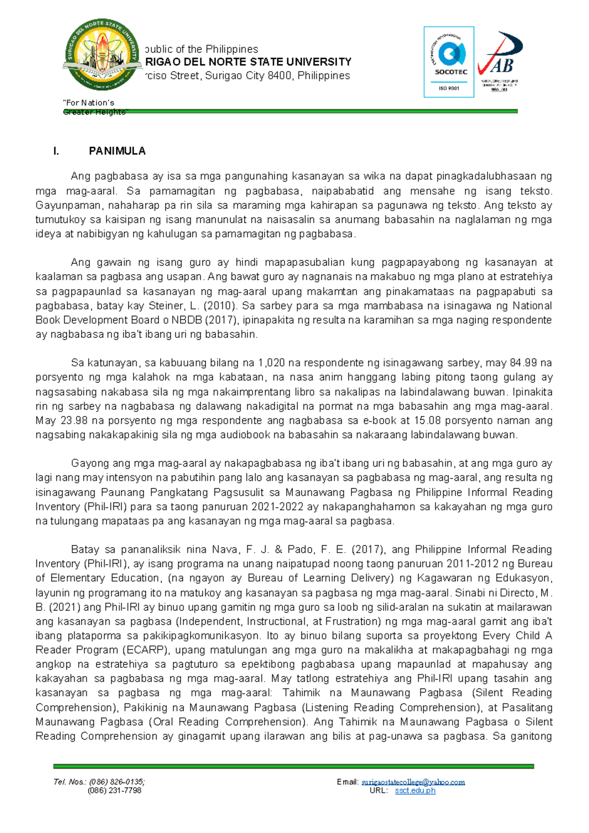 Group 2 Maam Causing SURIGAO DEL NORTE STATE UNIVERSITY Narciso Street, Surigao City 8400