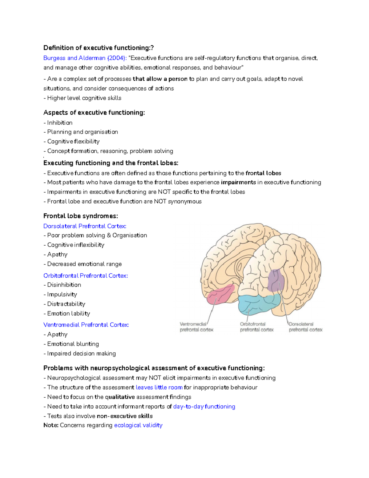 Tutorial 2, Executive function - Definition of executive functioning ...