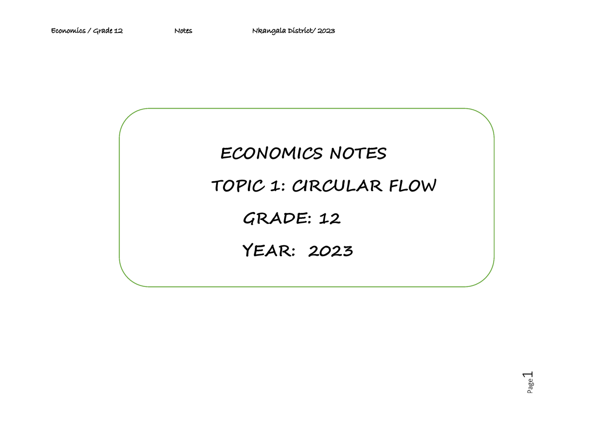 circular flow essay grade 12 pdf