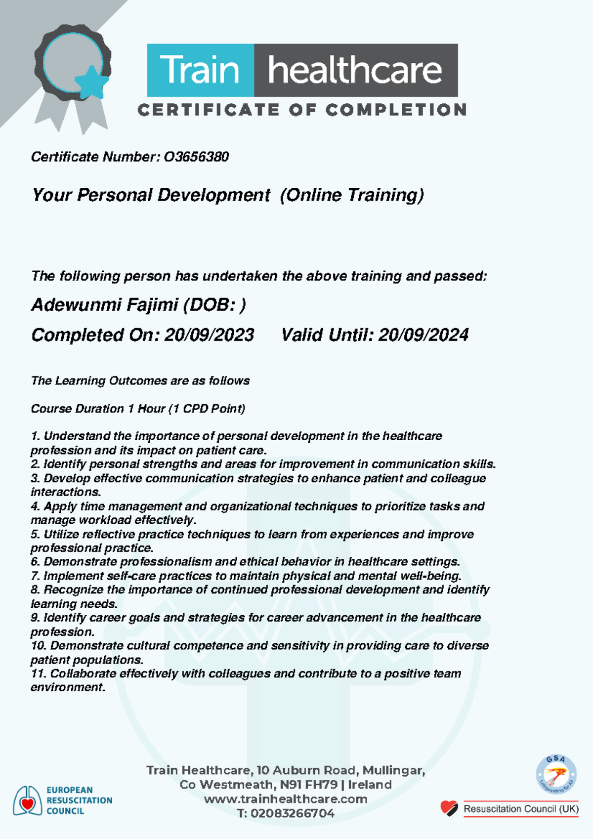 Personal Development - Identify personal strengths and areas for ...
