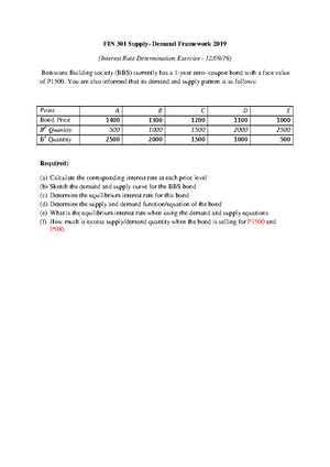 FIN 301 Practice Questions 2019-20 - FIN 301 Financial Institutions and ...