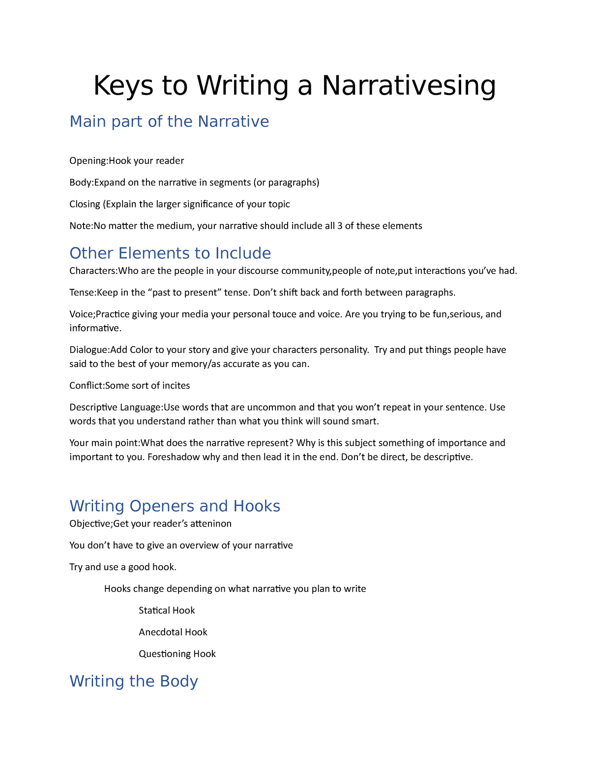 keys-to-writing-a-narrativesing-tense-keep-in-the-past-to-present