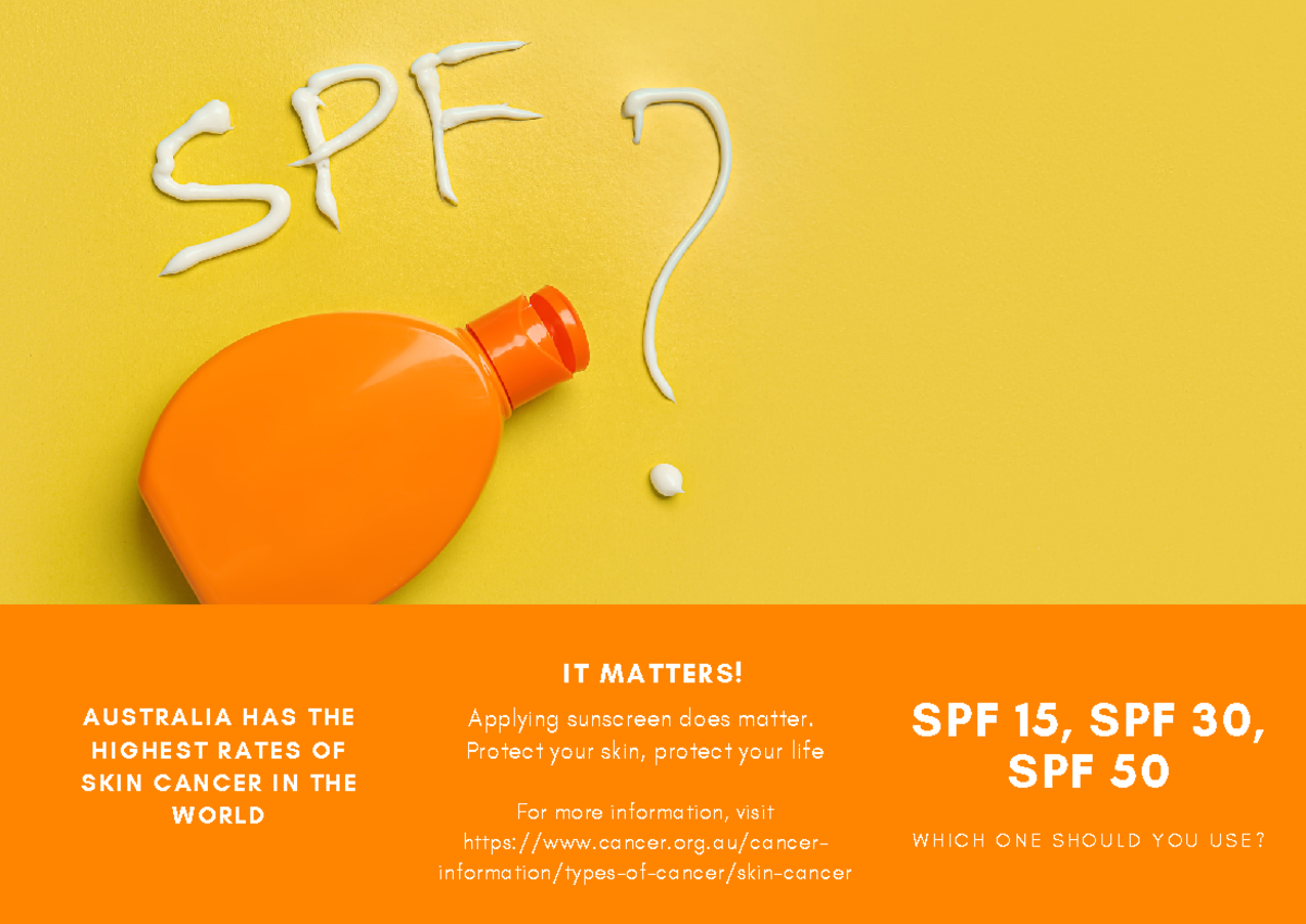 Inv. Sci. sunscreen pamphlet - SPF 15, SPF 30, SPF 50 W H I C H O N E S ...