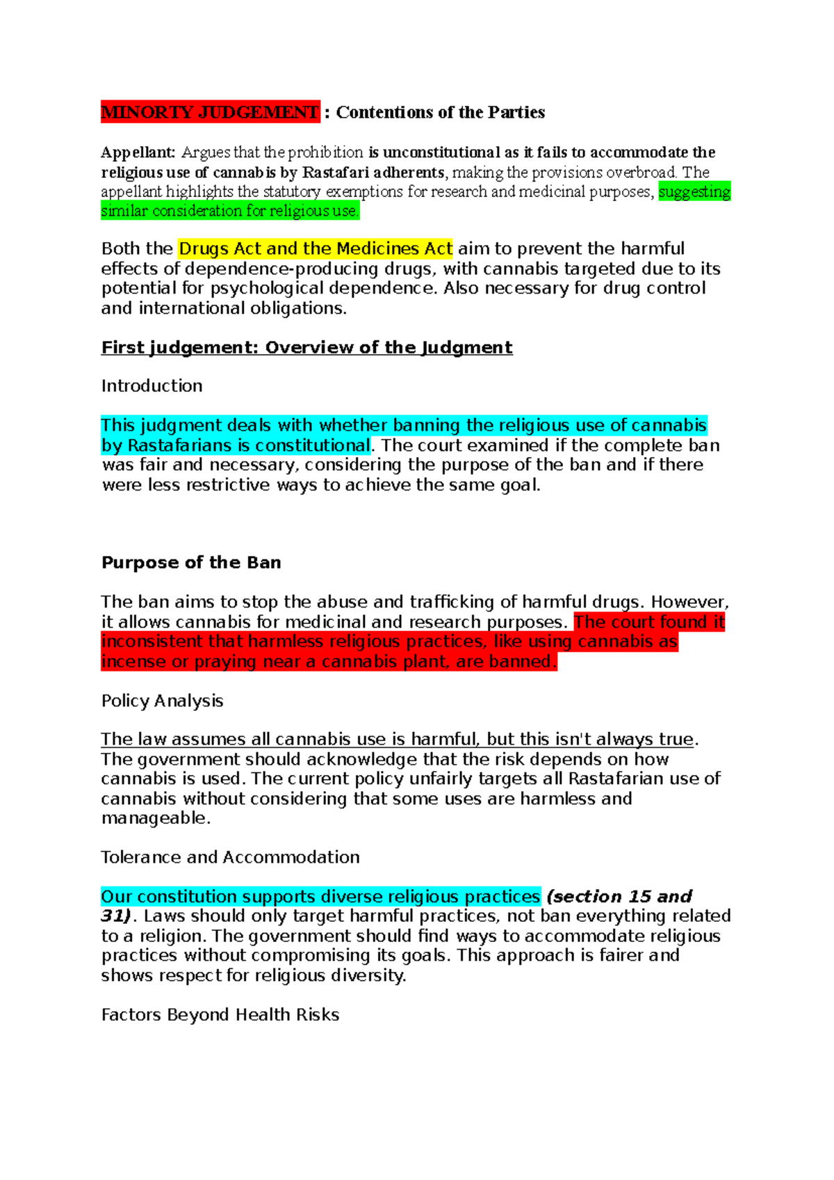 Prince case practice on limitation - MINORTY JUDGEMENT : Contentions of ...