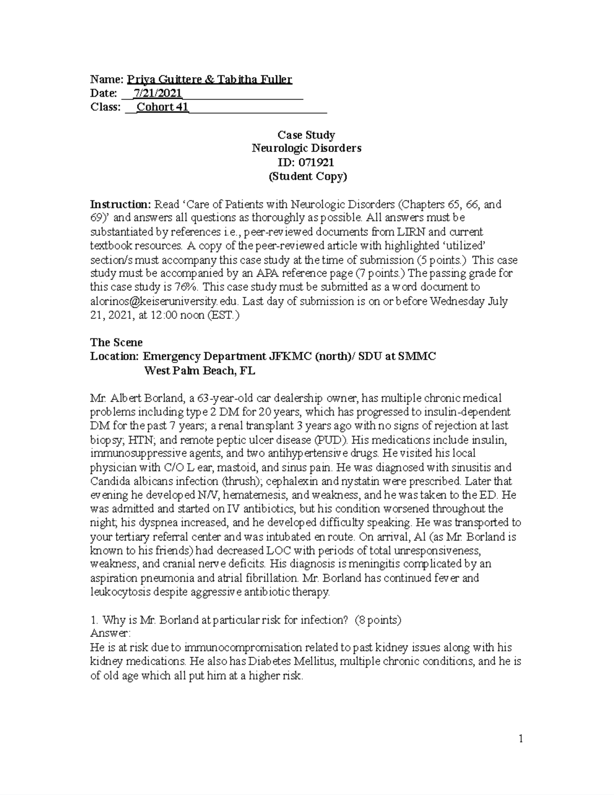 Neurologic Disorders (2) 071921 (Student Copy) - Google Docs - Name ...