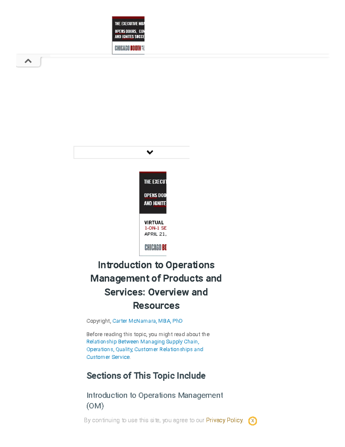 Introduction to Operations Management of Products and Services ...