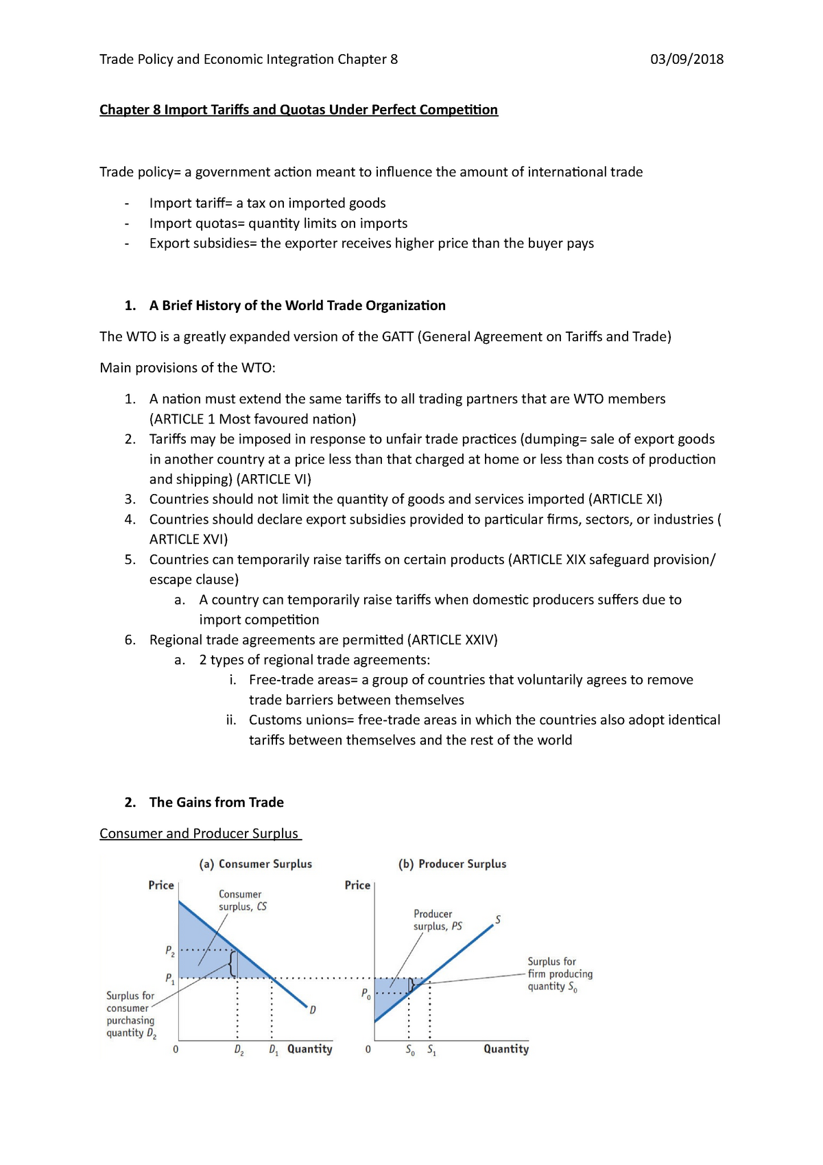 Chapter 8 Import Tariffs and Quotas Under Perfect Competition - A