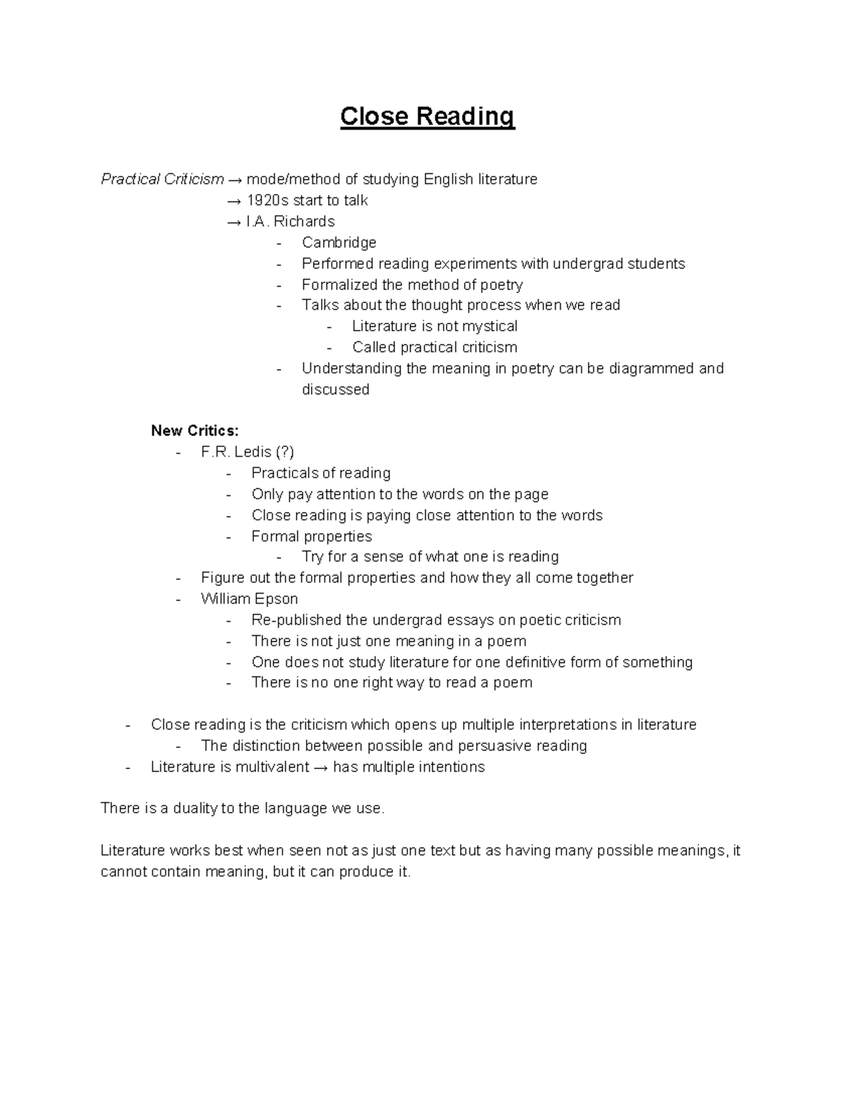 close-reading-close-reading-practical-criticism-mode-method-of