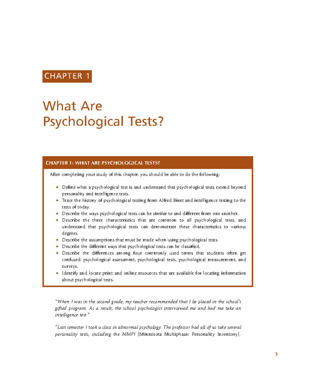 36361 Chapter 1 - Lecture notes - 3 What Are Psychological Tests ...