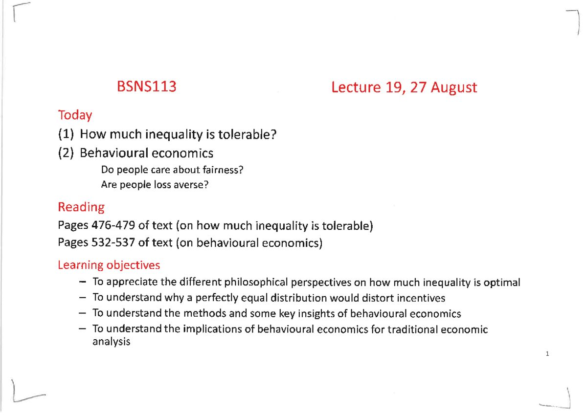 113(24) Lecture 19 (Annot) - BSNS113 Lecture 19, 27 August Today (1 ...