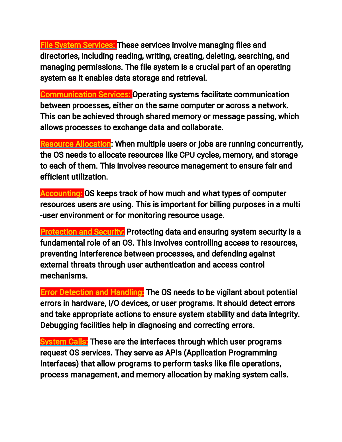 Lecture Notes Com File System Services These services involve