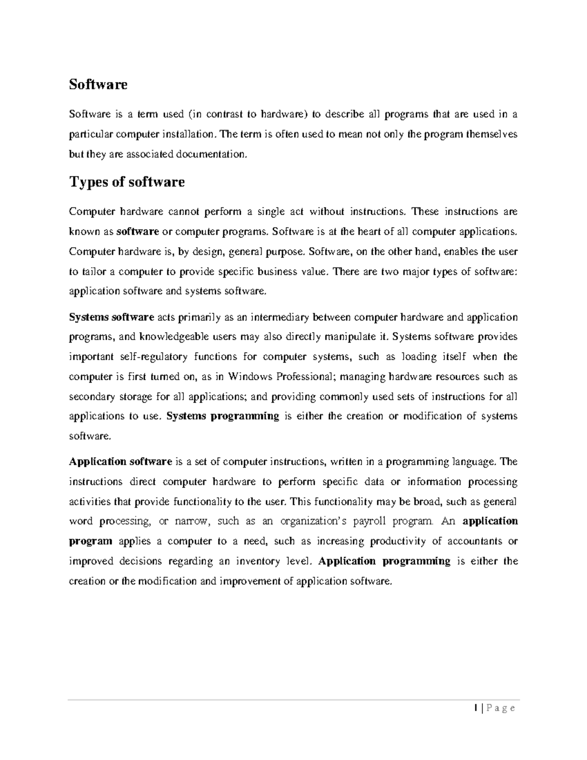 UNIT4 A - Lecture notes 1 - Software Software is a term used (in ...