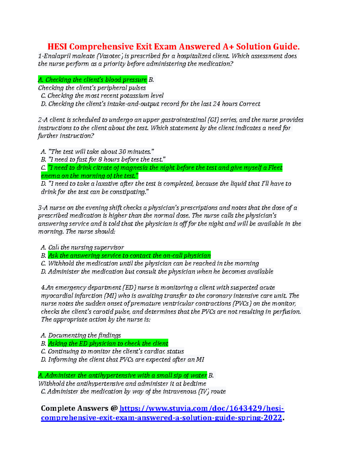 Hesi Comprehensive Exam 2 - x6np8kb