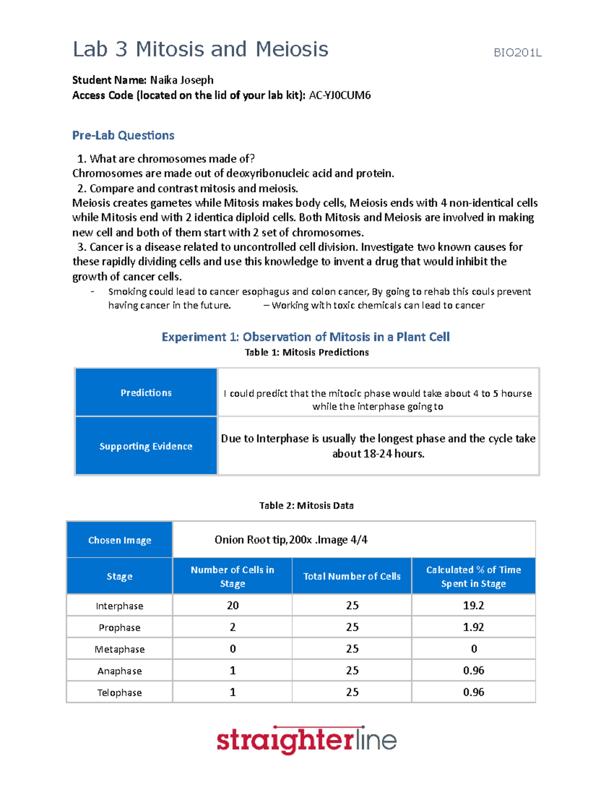 Quiz 101 - BIO201L+Lab+3+Upload+Document (1) - Student Name: Naika ...