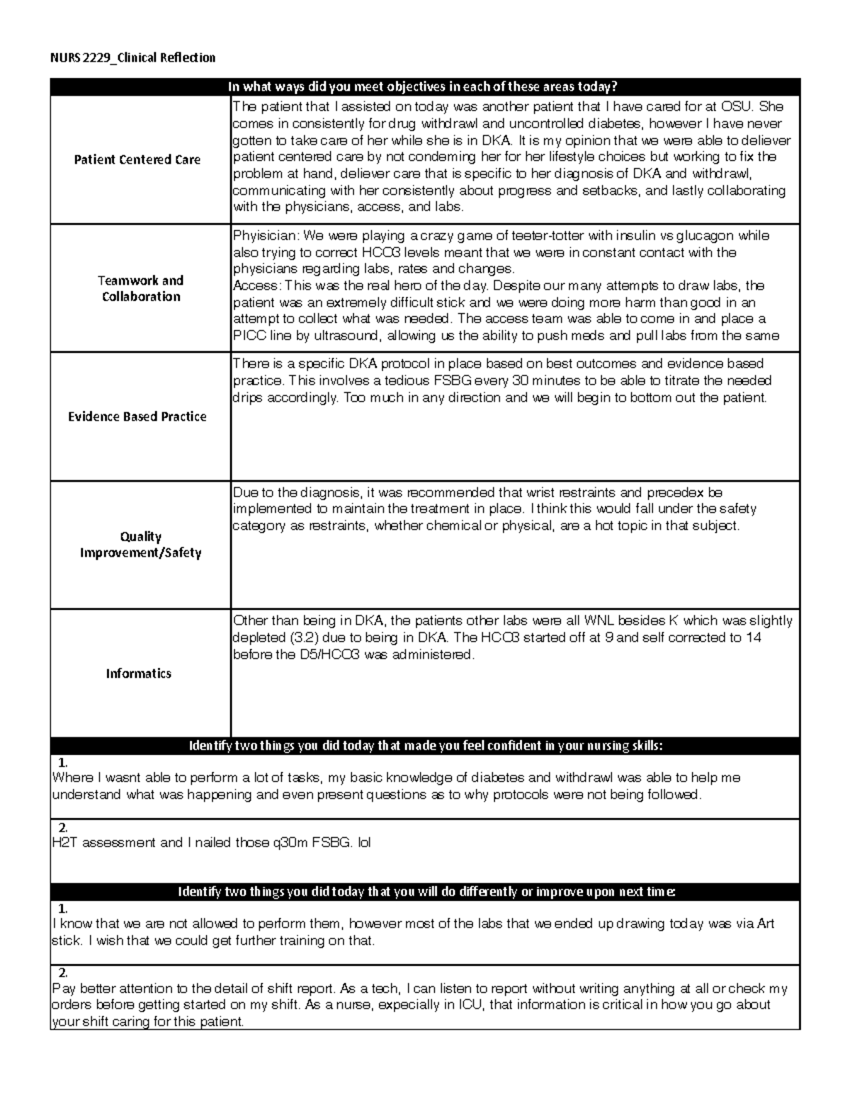 Clinical Packet 2 - NURS2229_Clinical Reflection In what ways did you ...