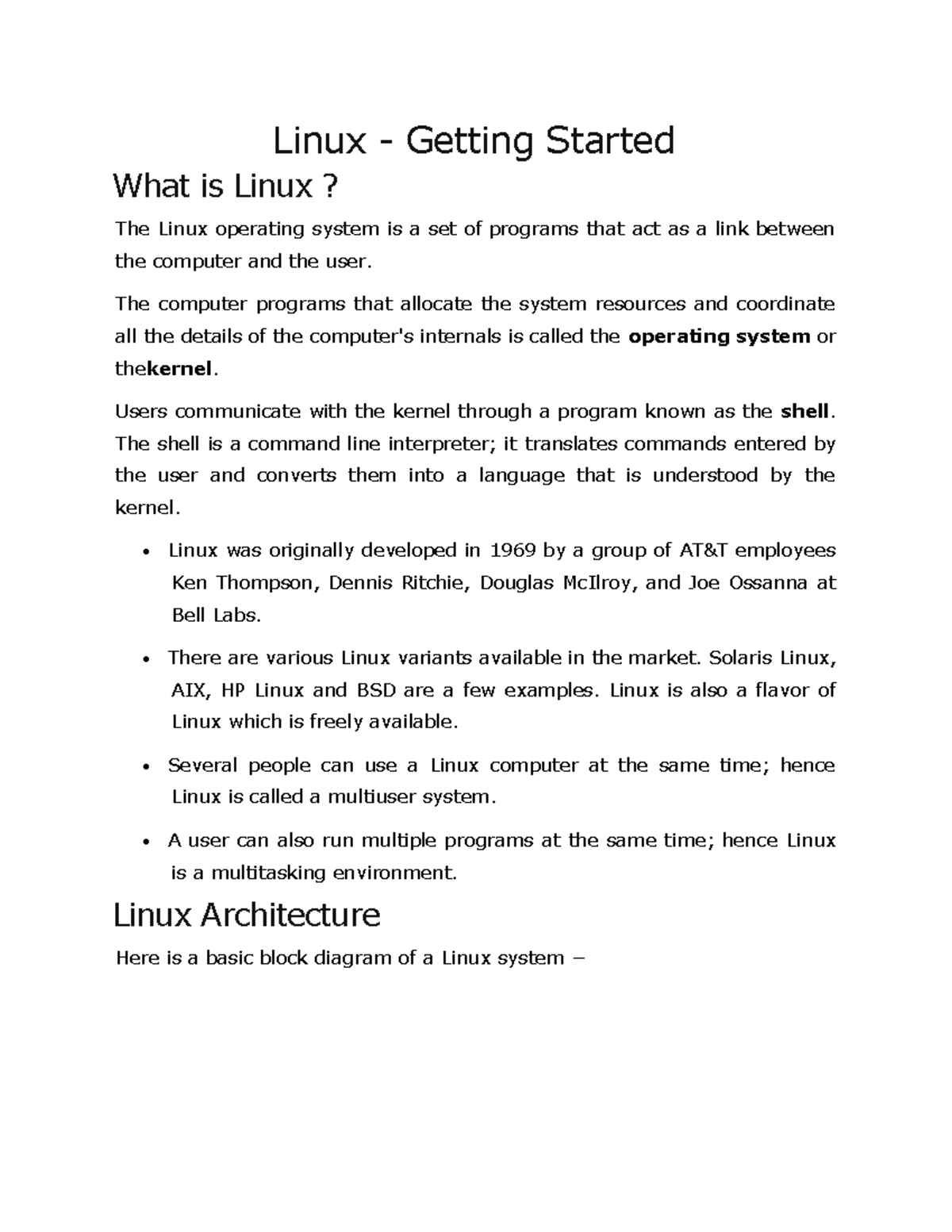 Linux lesson notes - fenkwrnkf - Linux - Getting Started What is Linux ...
