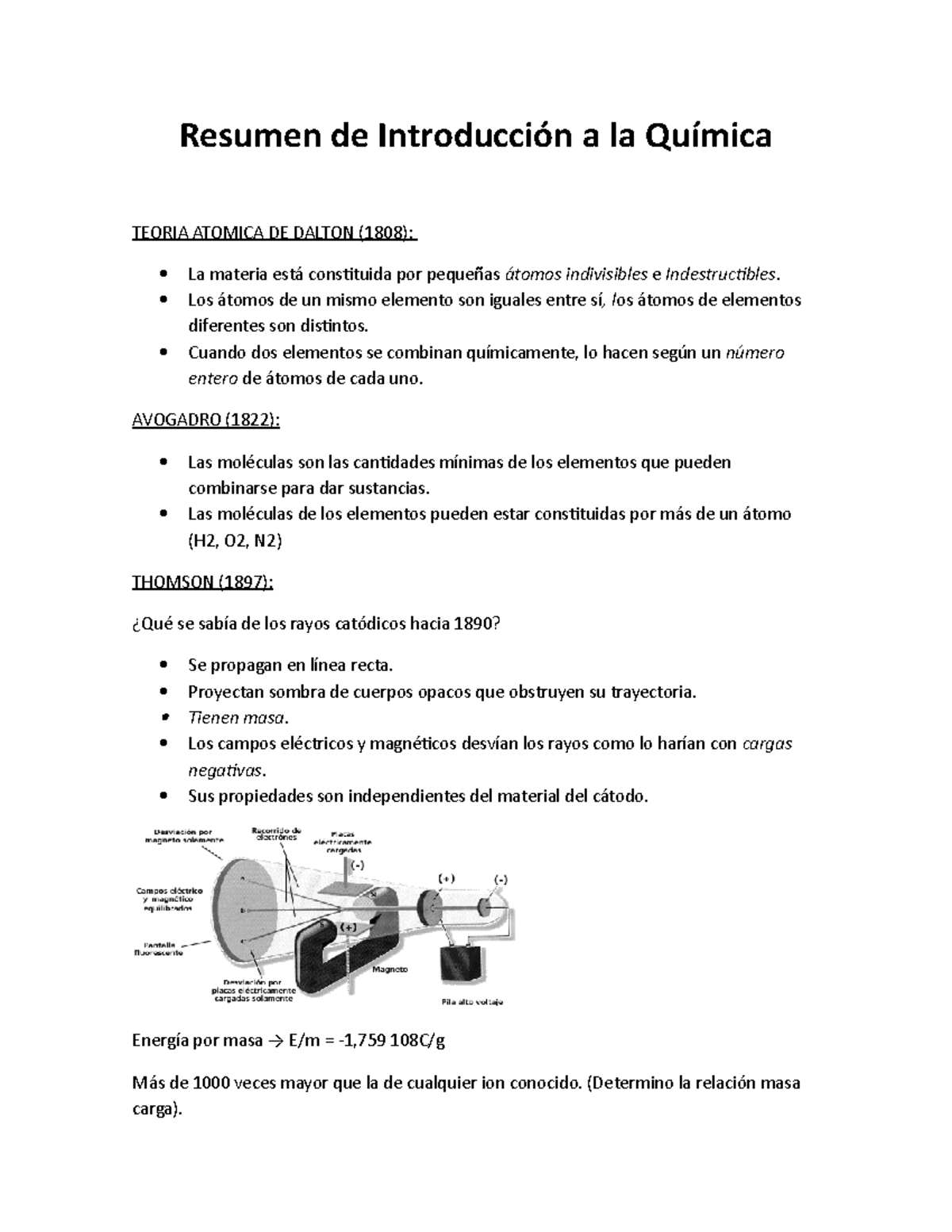 Resumen de Introducción a la Química - Resumen de Introducción a la ...