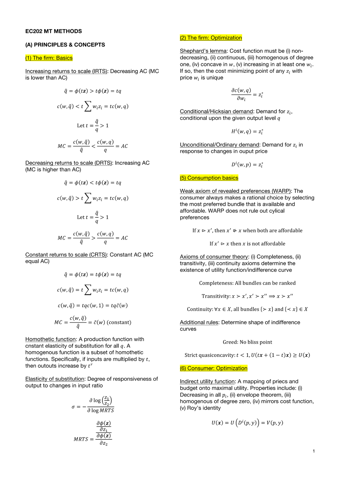 EC202 Methods To Solving Questions - EC202 - London School Of Economics ...