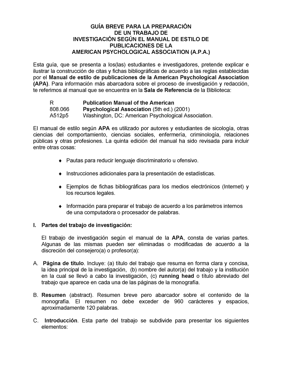 GUIA APA - GUÕA BREVE PARA LA PREPARACI”N DE UN TRABAJO DE INVESTIGACI ...