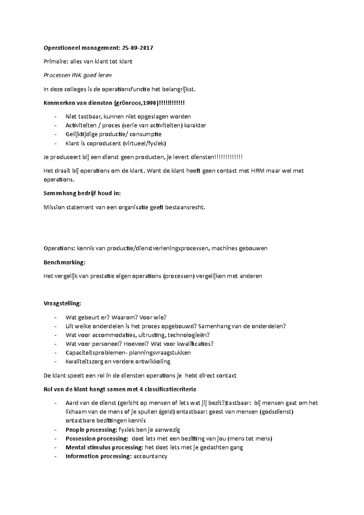 Samenvatting H1,2 Operationeel Management - Operationeel Management ...