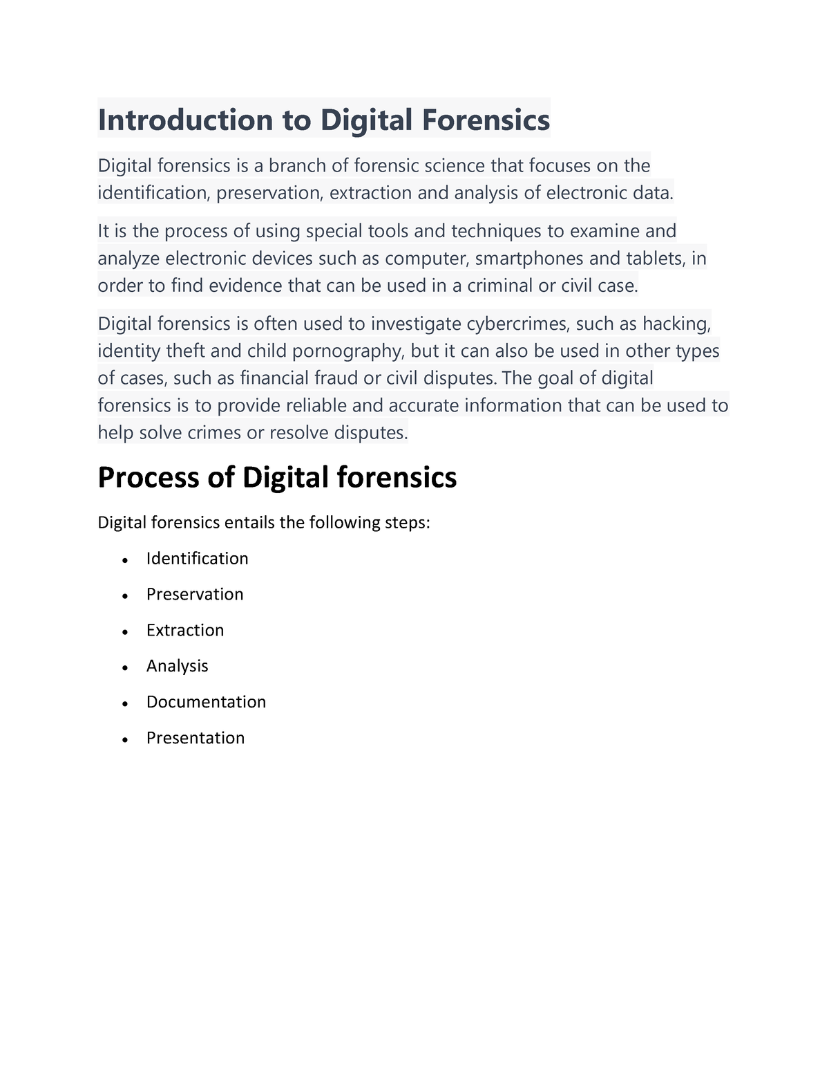 Introduction To Digital Forensics - Introduction To Digital Forensics ...