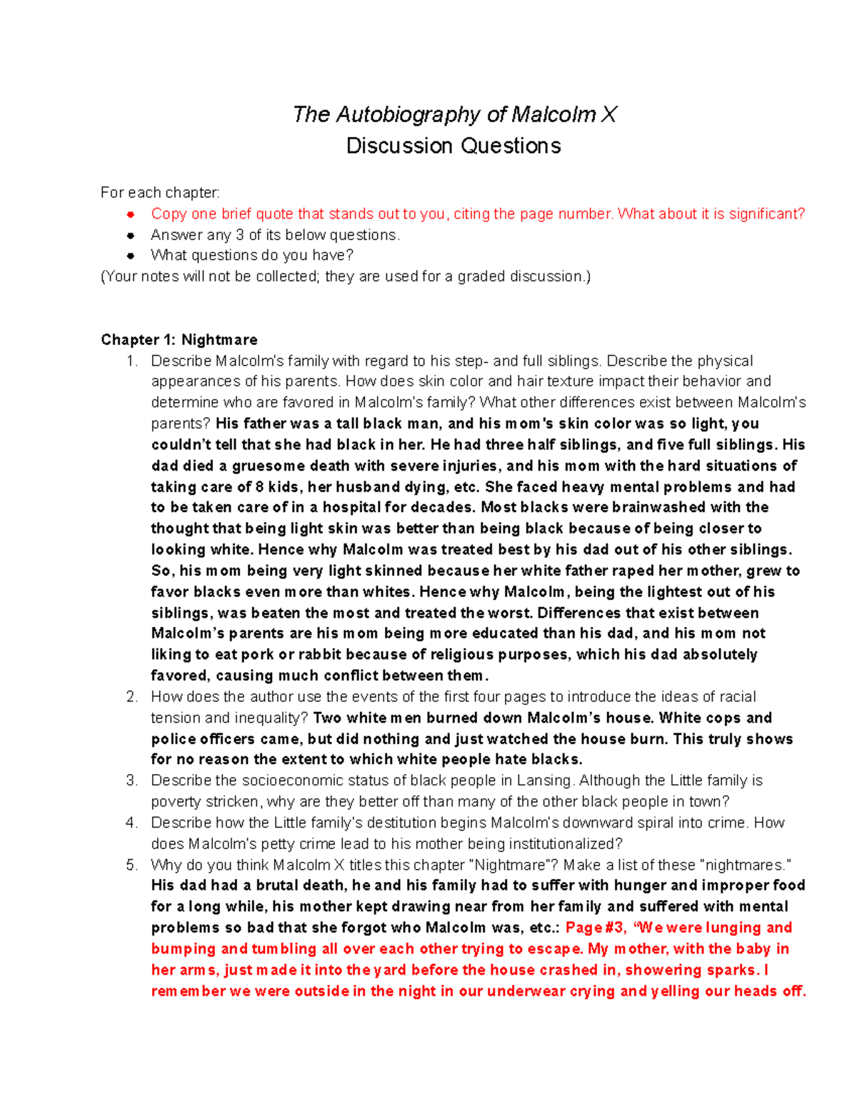 Marvin Ampofo Malcolm X c12 The Autobiography of Malcolm X