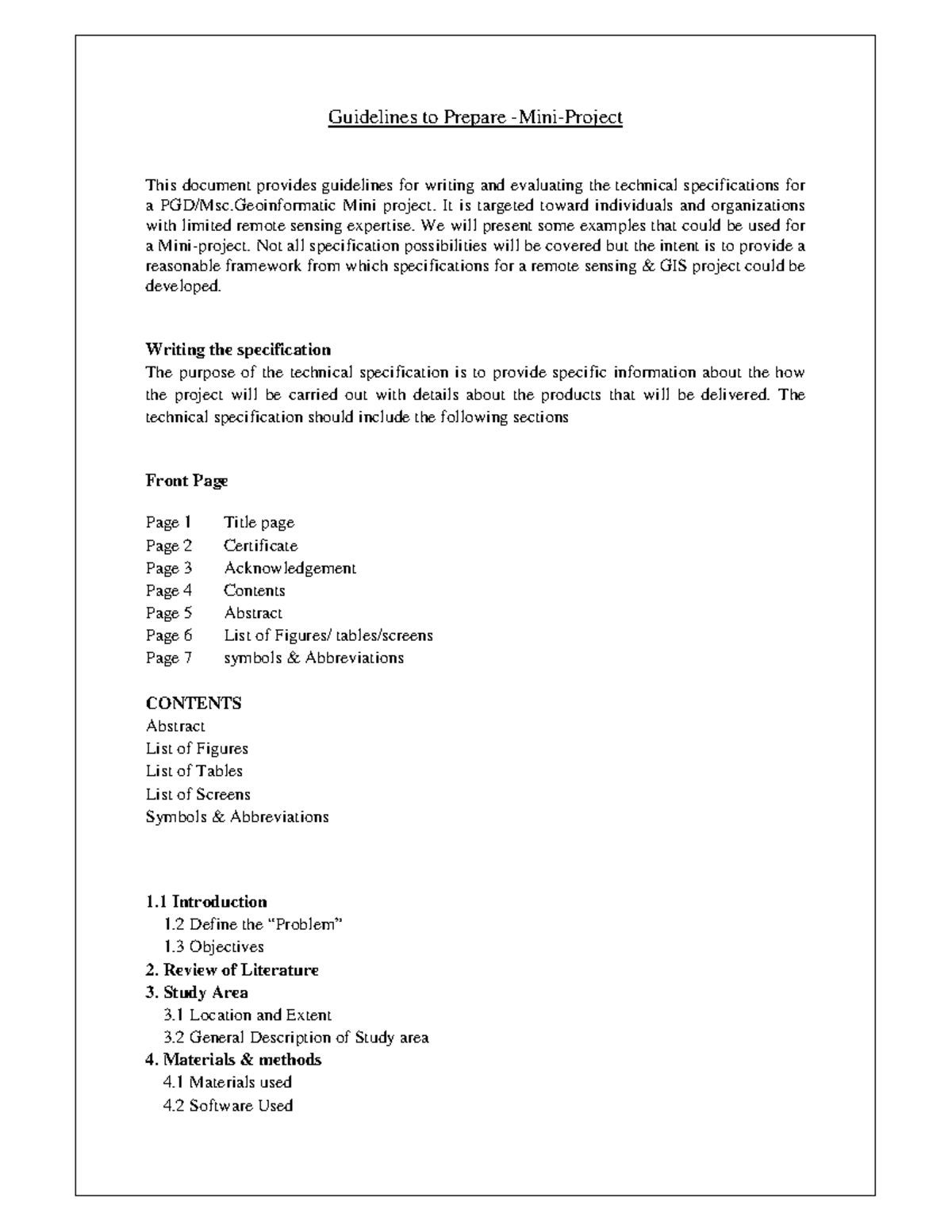 Guideline Mini-Project - Guidelines to Prepare -Mini-Project This ...