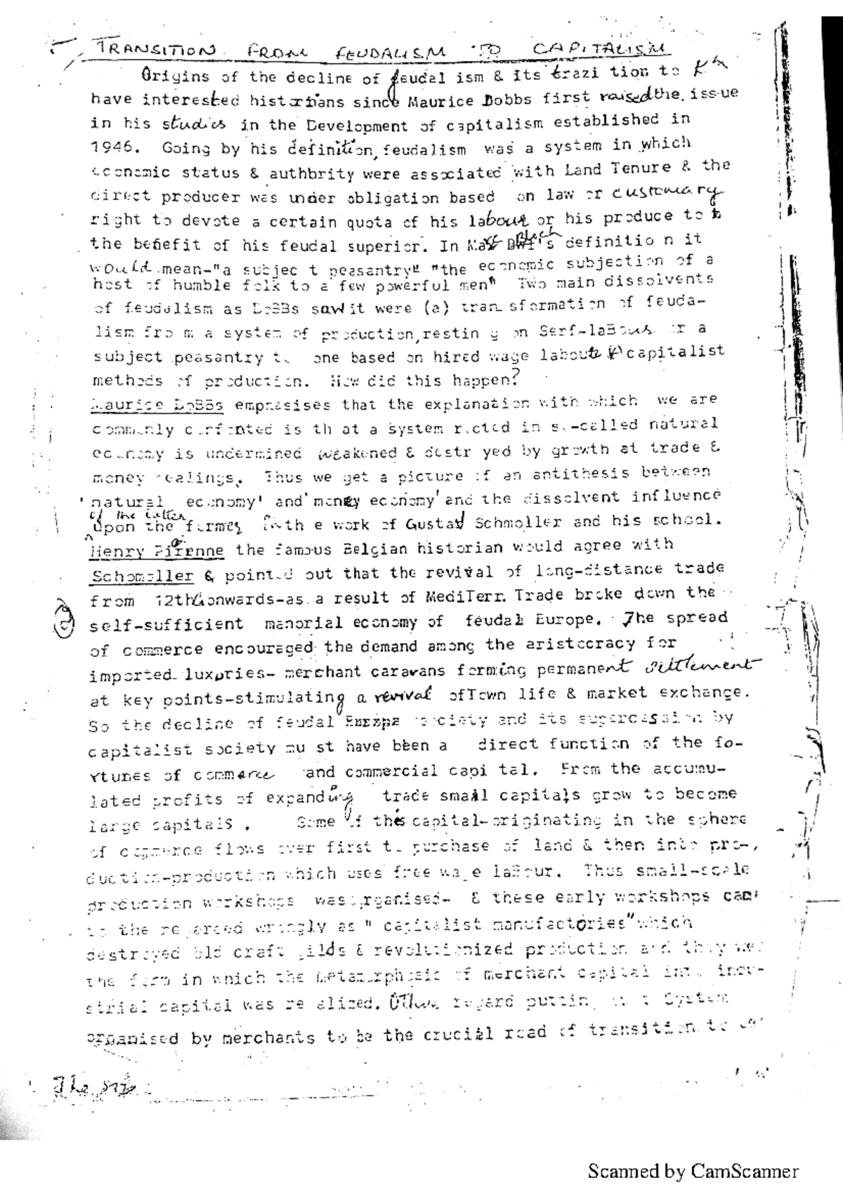 Transition from feudalism to capitalism 2 - TRANSITION FROM FEUDALISM ...