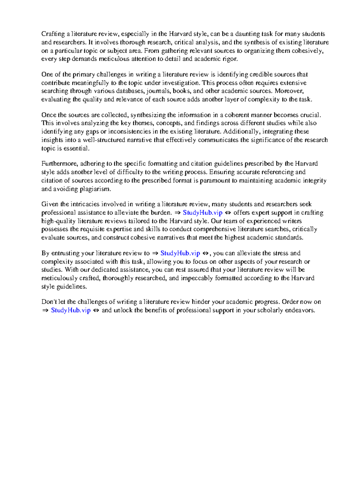Literature Review Example Harvard - Crafting a literature review ...
