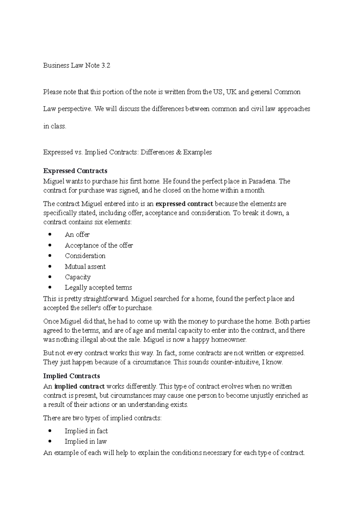 Business Law Note 3.2 - ///////////////////// - Business Law Note 3 ...