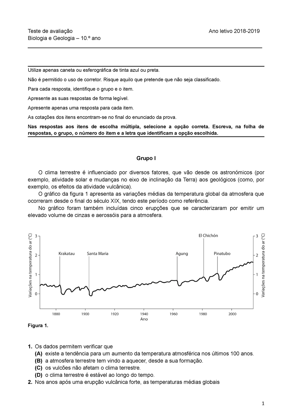 Bio Geo 10 Teste 1 Rochas Teste De Avaliação Ano Letivo Biologia E Geologia 10º Ano Utilize 7708