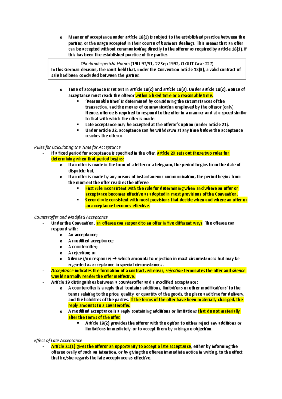 10 - entire overview - very helpful d notes - o Manner of acceptance ...