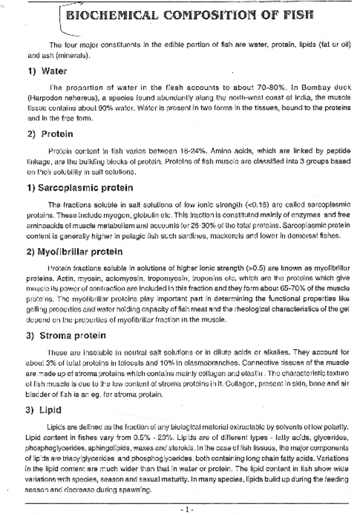 Biochemical Composition Of Fish Food Safety And Quality Control Studocu