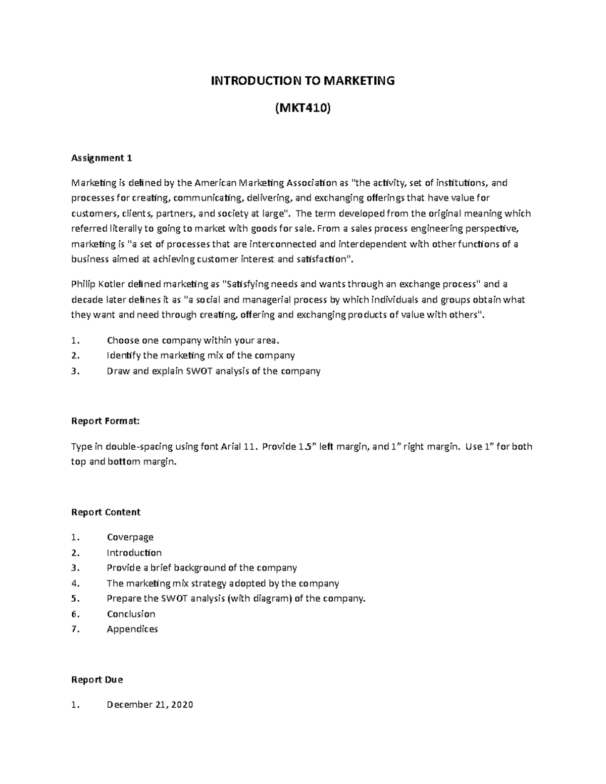 Individual%20Assignment%201 - INTRODUCTION TO MARKETING (MKT410 ...