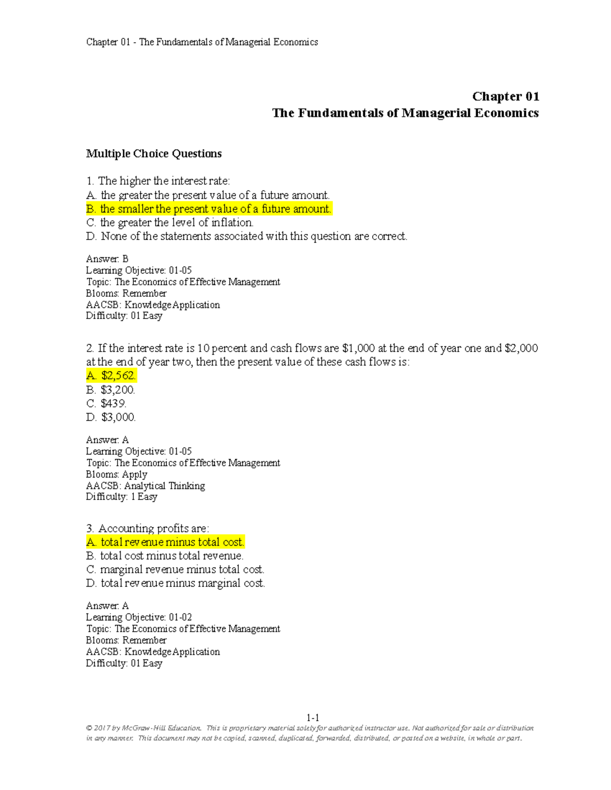 Baye-9e Chapter-01 TB - test bank - Chapter 01 The Fundamentals of ...