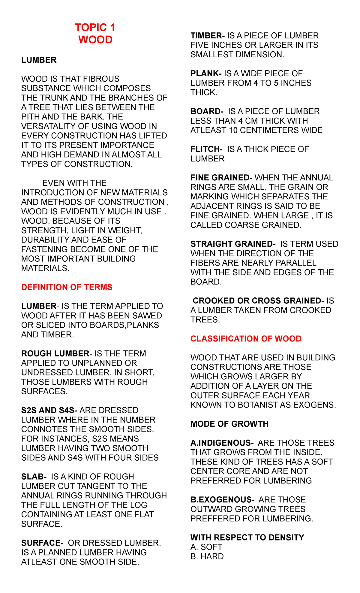 Building Technology 1 Topics 2 3 - TOPIC 1 WOOD LUMBER WOOD IS THAT ...