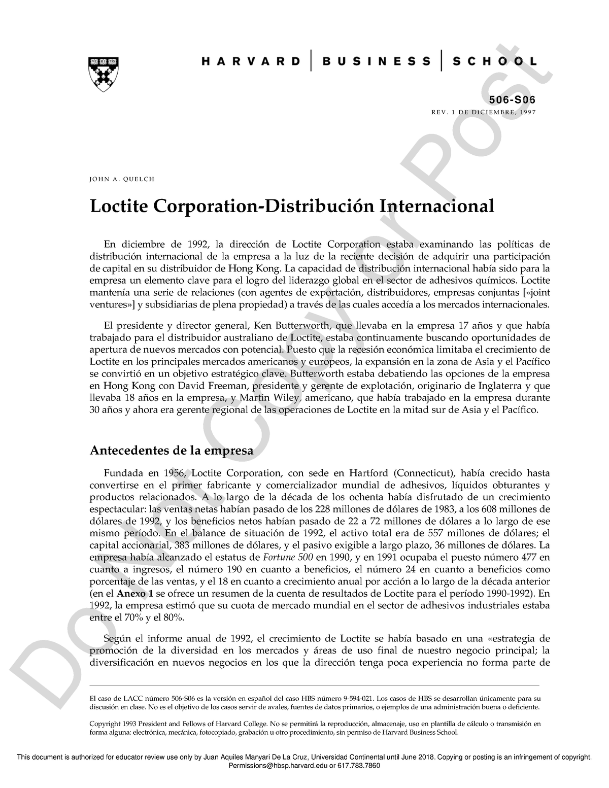 loctite corporation case study analysis