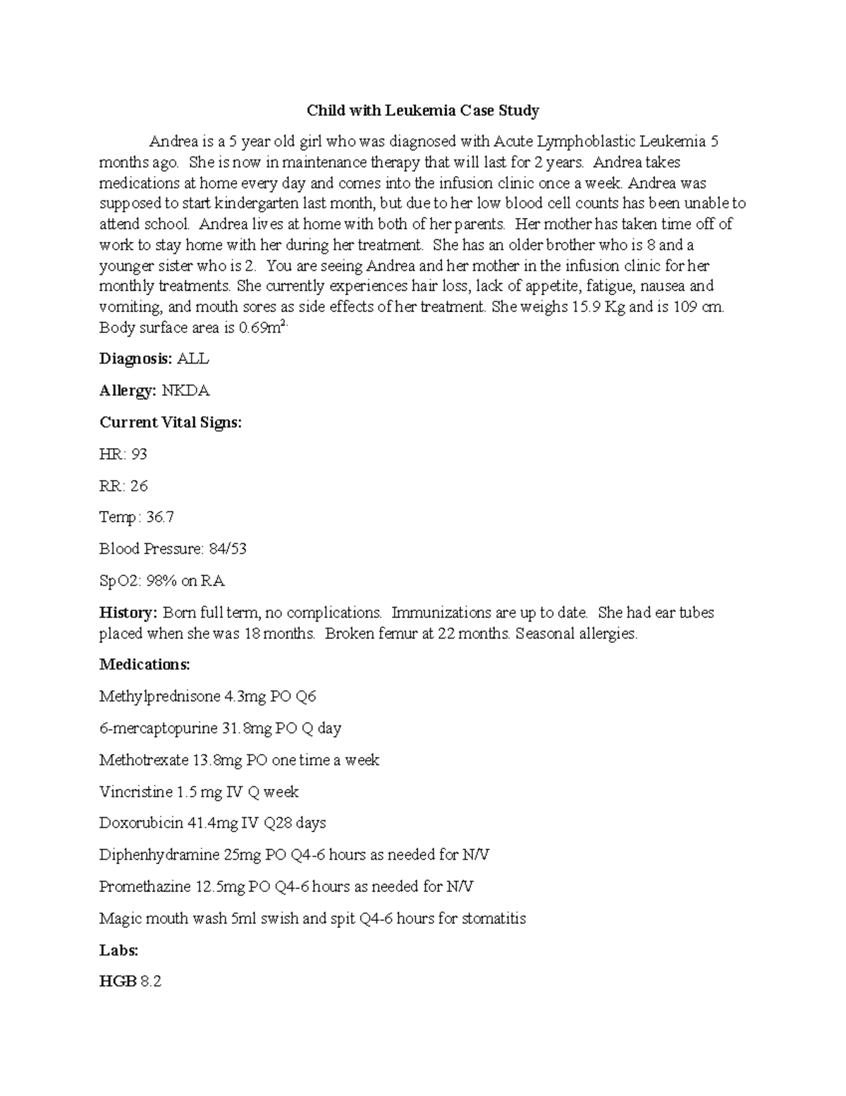 case study on leukemia