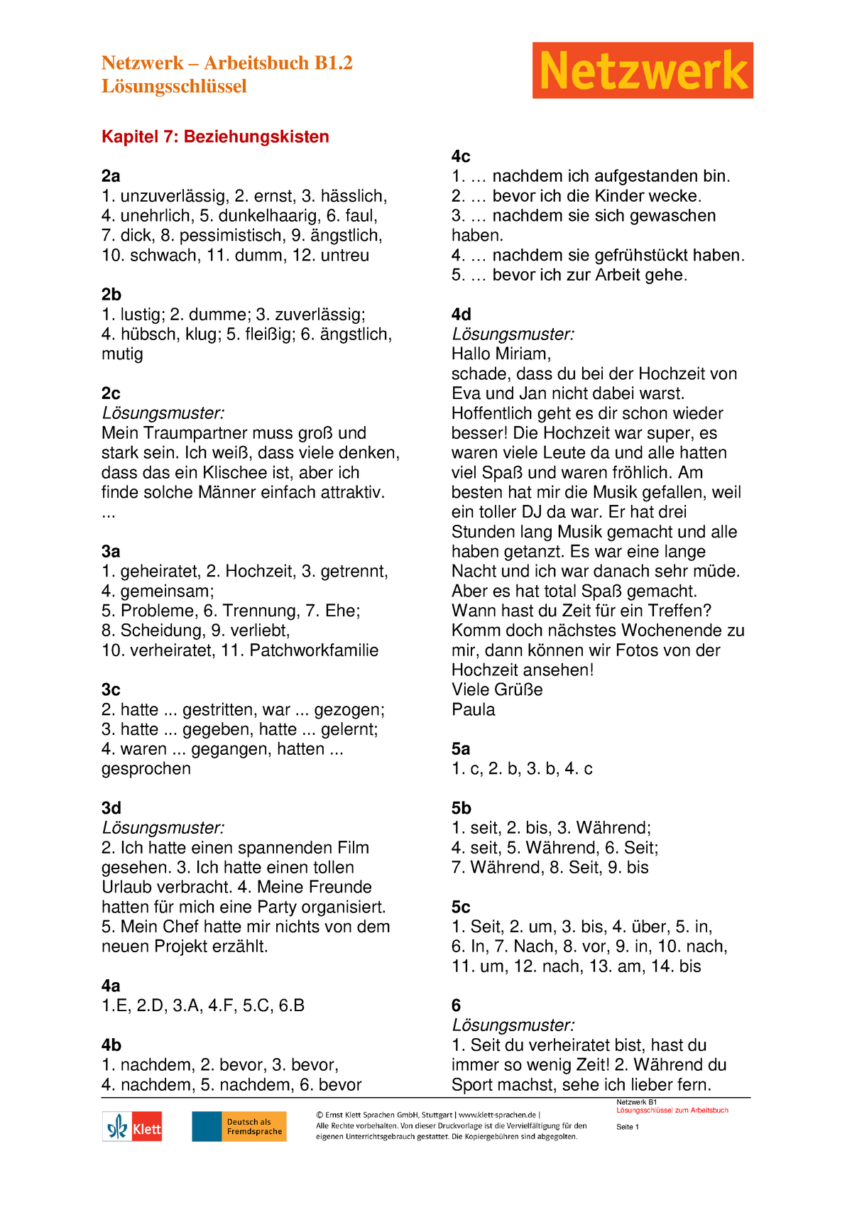 Netzwerk B1-2 Ab Loesungens - Lösungsschlüssel Netzwerk B1 ...