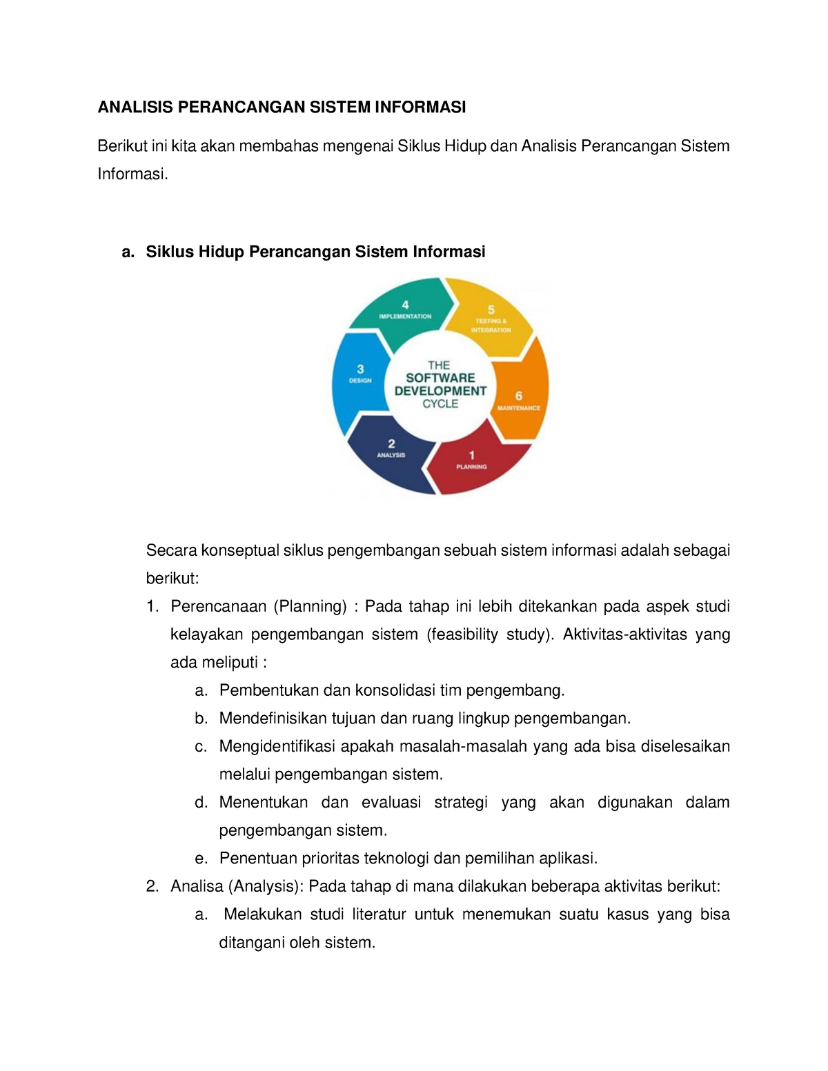 Analisis Perancangan Sistem Informasi - A. Siklus Hidup Perancangan ...