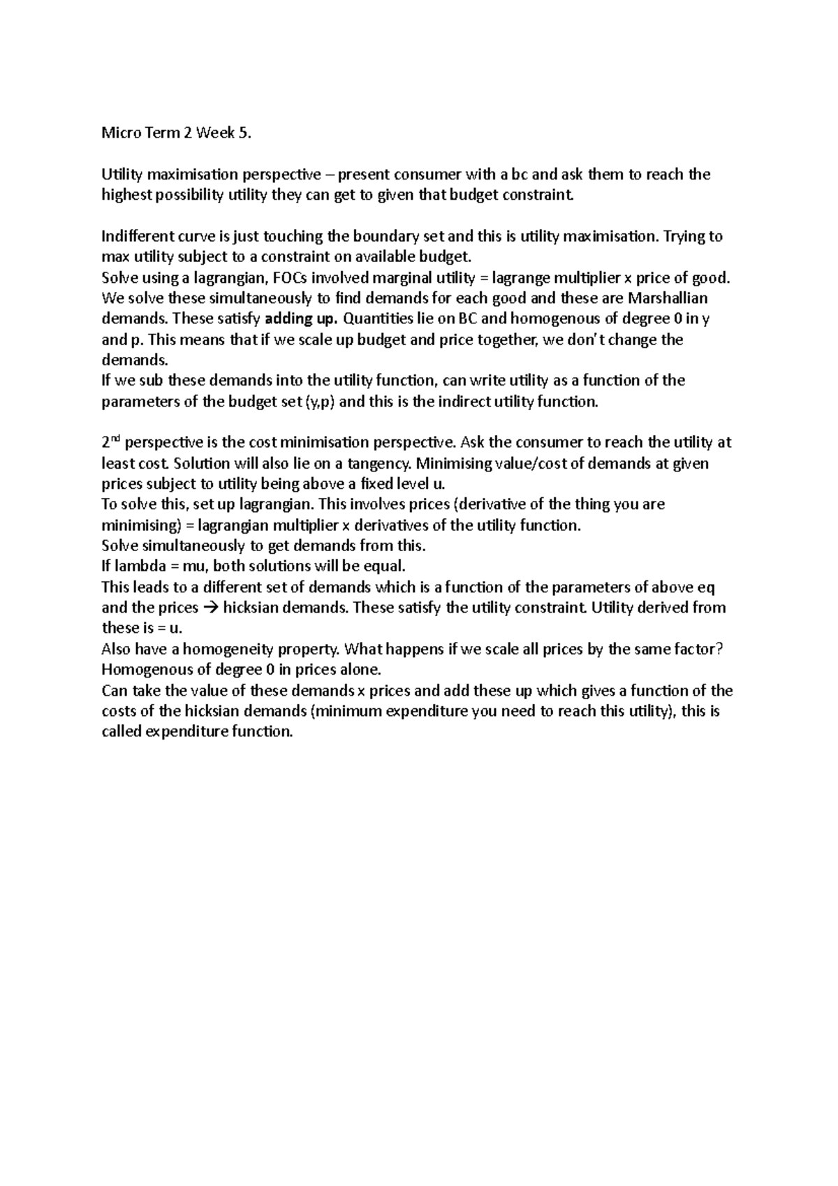 Micro Term 2 Week 5 - Notes on consumer welfare. - Micro Term 2 Week 5 ...