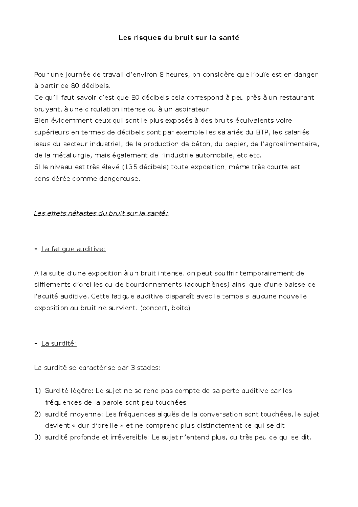 Les effets du bruit sur la santé - Les risques du bruit sur la santé ...